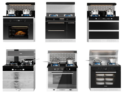 现代集成灶 灶台 锅具 厨房电器3d模型 现代集成灶 灶台 锅具 厨房电器