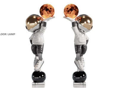 现代宇航员雕塑雕刻 落地灯3d模型 现代宇航员雕塑雕刻 落地灯