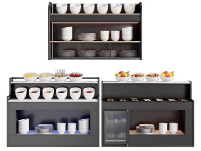 现代火锅店料理台 调料台