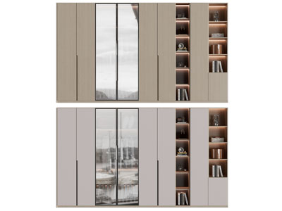 现代装满衣服的衣柜3d模型 现代装满衣服的衣柜