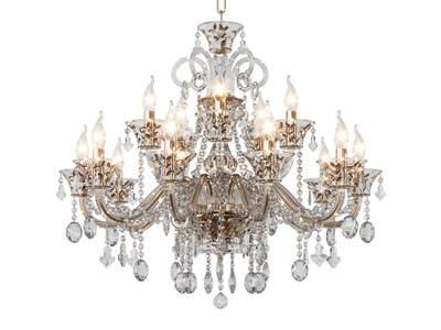 欧式铁艺水晶吊坠吊灯