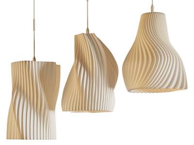 侘寂风立体条纹吊灯