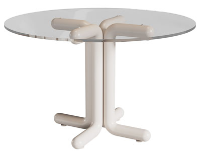 现代圆形玻璃茶几3d模型 现代圆形玻璃茶几