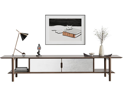 新中式电视柜 装饰挂画