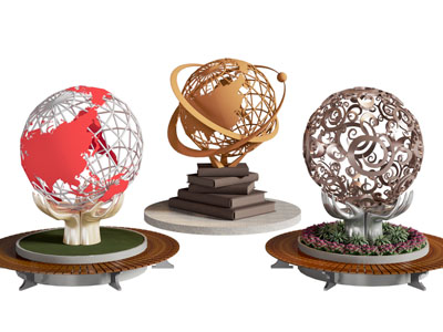 现代地球仪城市雕塑小品 景观造椅子3d模型 现代地球仪城市雕塑小品 景观造椅子
