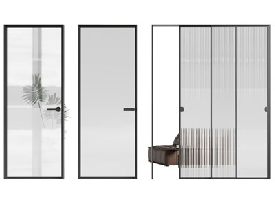现代玻璃平开门 推拉门