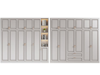 简欧衣柜3d模型 简欧衣柜