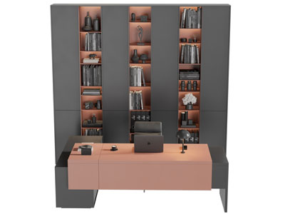 现代书柜 书桌椅组合