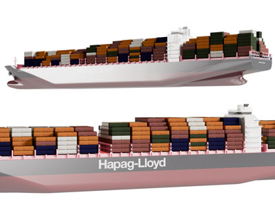 现代集装箱货轮 轮船