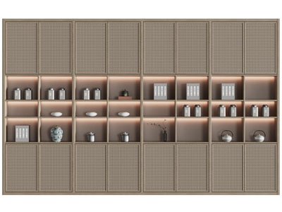 新中式中古风茶罐 书籍装饰柜