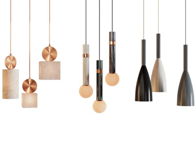 现代单头垂线吊灯组合