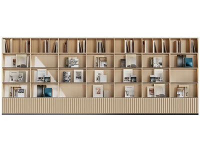 现代实木开放式书柜 展柜 装饰柜