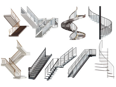 现代旋转楼梯3d模型 现代旋转楼梯