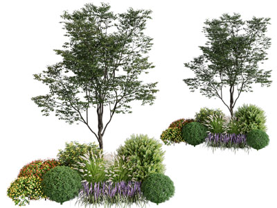 现代花草花卉 树木景观园艺小品