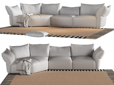 现代转角多人沙发