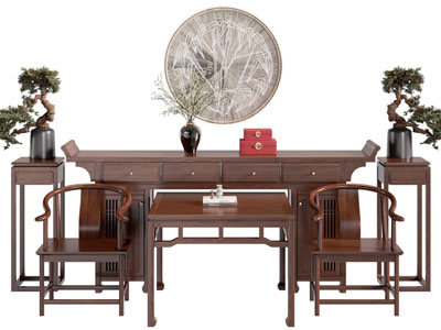 新中式圈椅 方桌 案几 边几