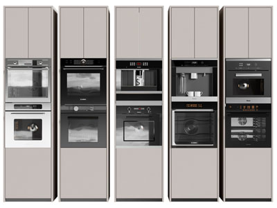 现代咖啡机 烤箱 微波炉厨房电器3d模型 现代咖啡机 烤箱 微波炉厨房电器