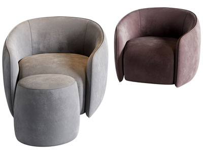 现代布艺单人沙发