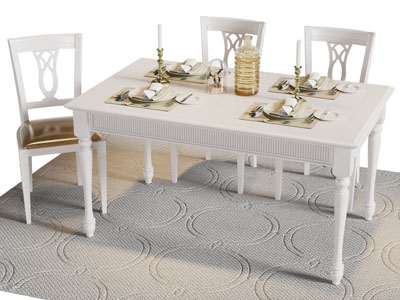 美式长方形餐桌椅组合