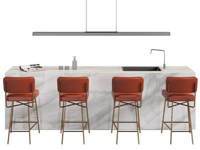 现代大理石吧台吧椅