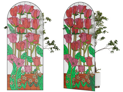 法式蒂凡尼彩绘玻璃窗户