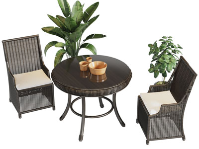 欧式户外藤编餐桌椅组合