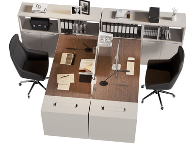 现代办公桌椅组合