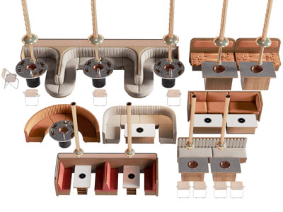 现代火锅店卡座餐桌椅组合