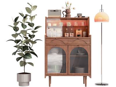 中古风实木餐边柜