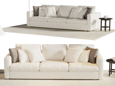现代奶油风多人沙发