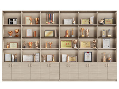 现代奖状 奖杯 奖牌收纳柜3d模型 现代奖状 奖杯 奖牌收纳柜