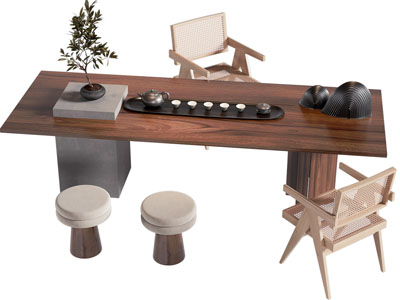 新中式茶桌椅组合