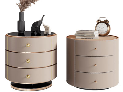 现代圆形床头柜