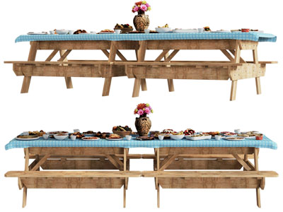 侘寂风实木餐桌椅组合