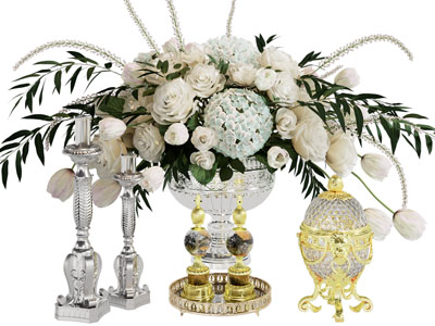 欧式花瓶花卉 烛台摆件组合