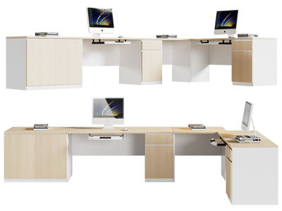 现代加长转角办公桌