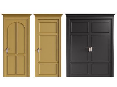 法式实木单扇平开门 双开门 木门