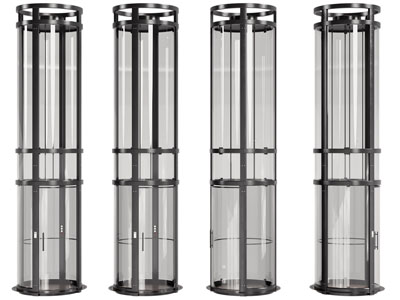 现代圆形玻璃观光电梯