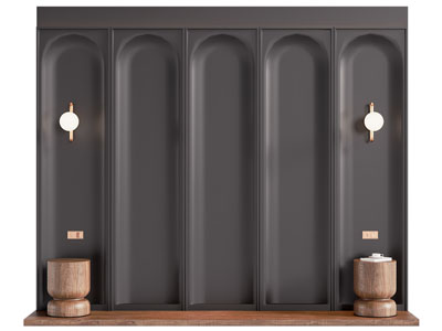 法式床头背景墙3d模型 法式床头背景墙