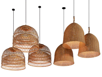 新中式藤编灯罩吊灯