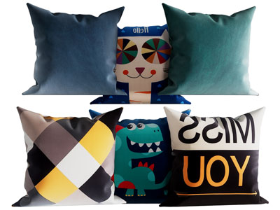 现代卡通图案的靠垫抱枕