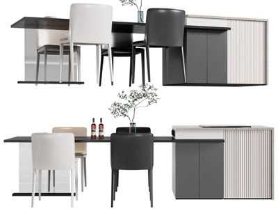 现代吧台餐桌椅组合