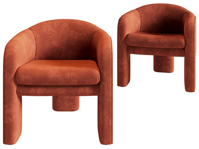 现代橙色休闲椅子