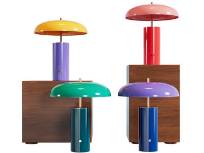 现代彩色金属台灯