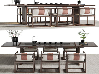 新中式茶桌椅组合