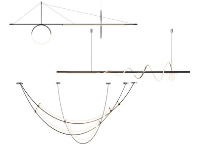 现代金属线吊灯