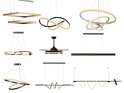 现代金属带状吊灯