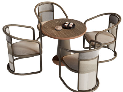 新中式休闲茶桌椅组合