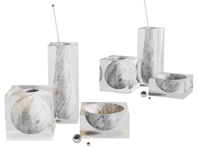 现代玻璃器皿摆件组合