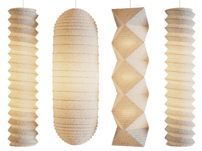 侘寂风纸质灯罩吊灯